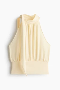 Scarf-Collar Crêpe Top