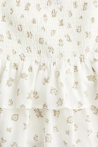 Smocked-waist Tiered Skirt