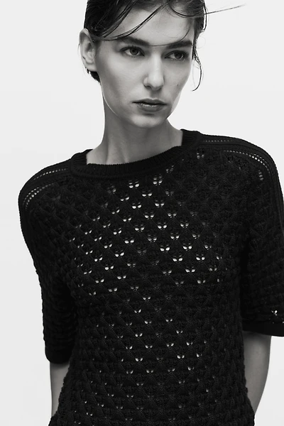 Pointelle-Knit T-Shirt