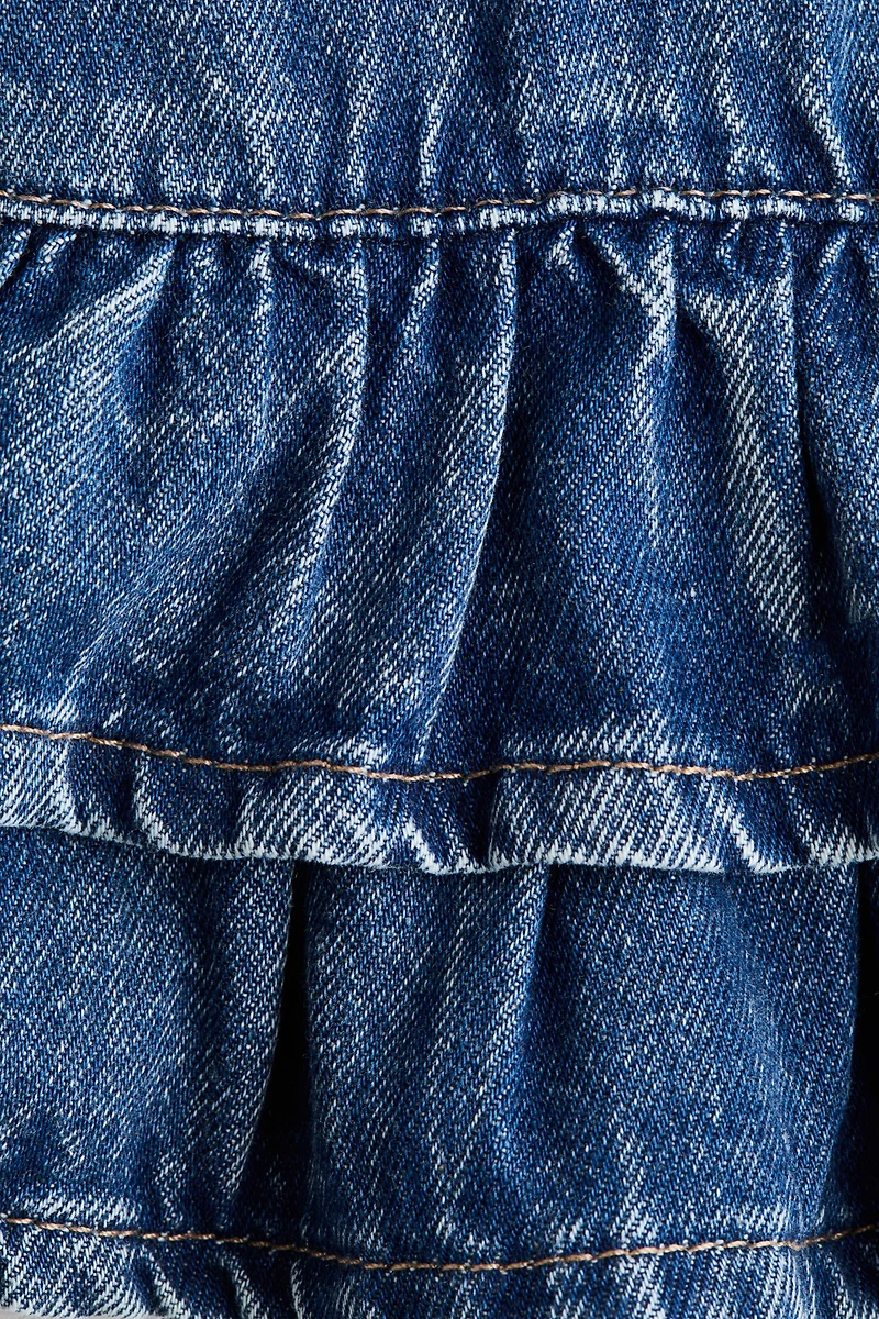 Jupe volantée en denim