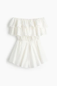 Combi-short épaules nues avec broderie anglaise