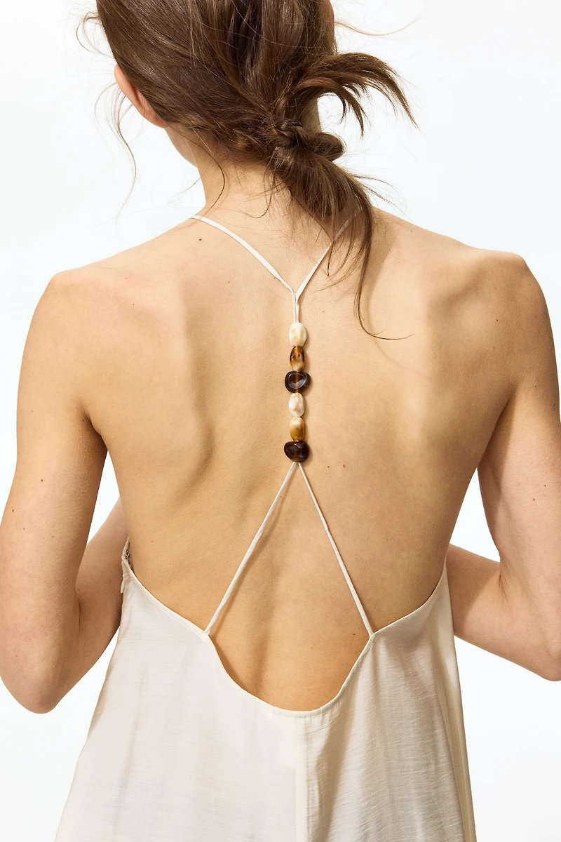Bead-Detail Strappy Dress
