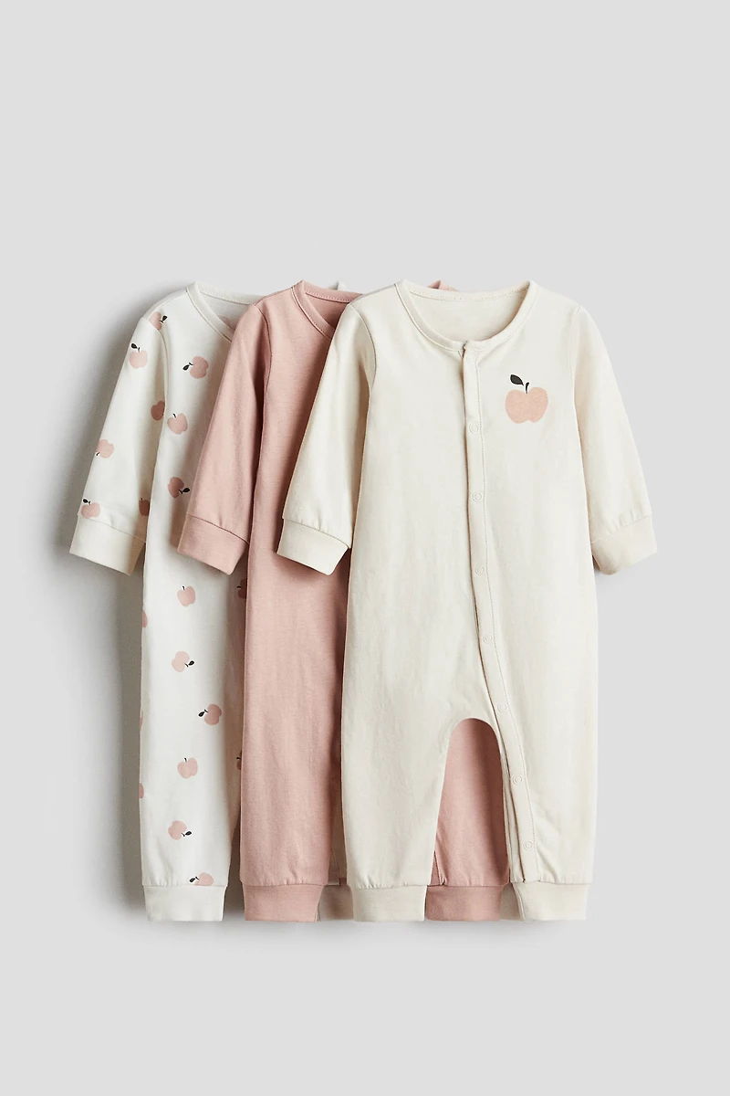 3-pack Cotton Pajama Jumpsuits