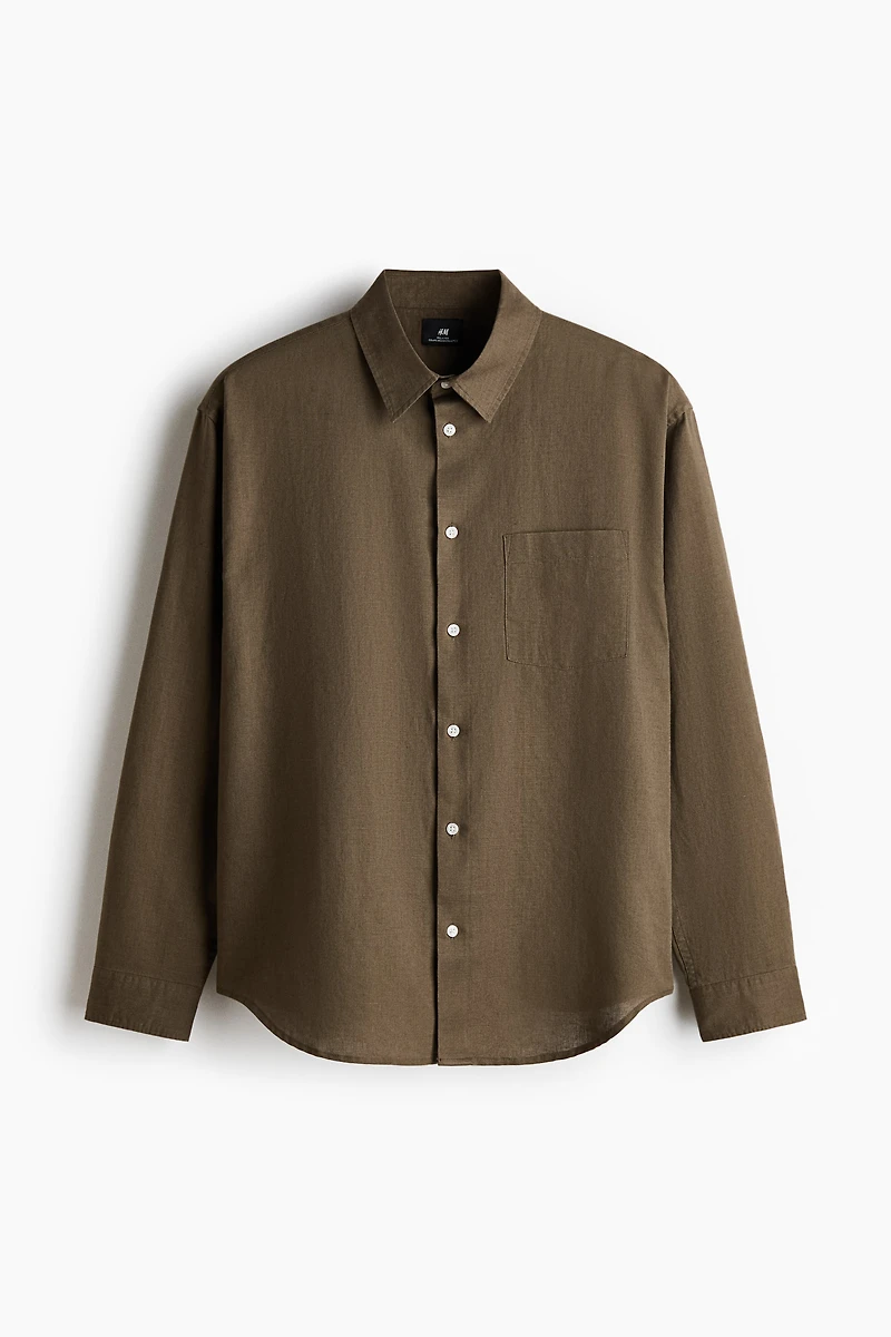 Relaxed-Fit Linen-Blend Shirt