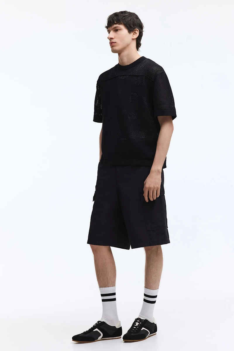 Loose-Fit Cotton Cargo Shorts