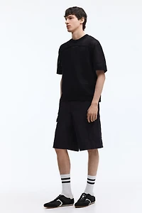Loose-Fit Cotton Cargo Shorts