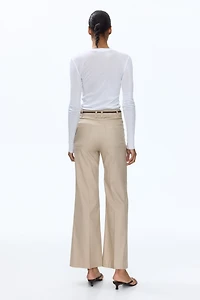 Linen-Blend Bootcut Pants