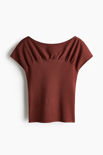 Gathered Cap-Sleeved Top