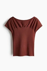 Gathered Cap-Sleeved Top