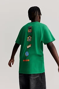 Print-motif cotton T-shirt