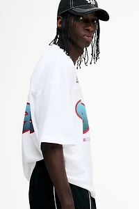 T-shirt ample en filet imprimé