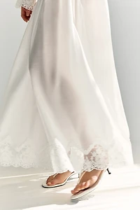 Lace-Trimmed Smocked Skirt