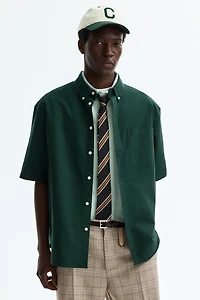 Relaxed-Fit Short-Sleeved Oxford Shirt