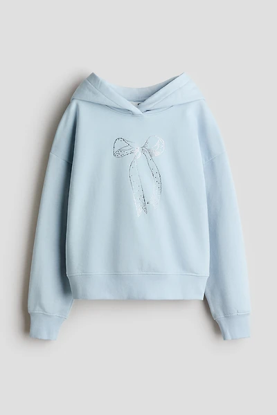 Motif-detail brushed-inside hoodie