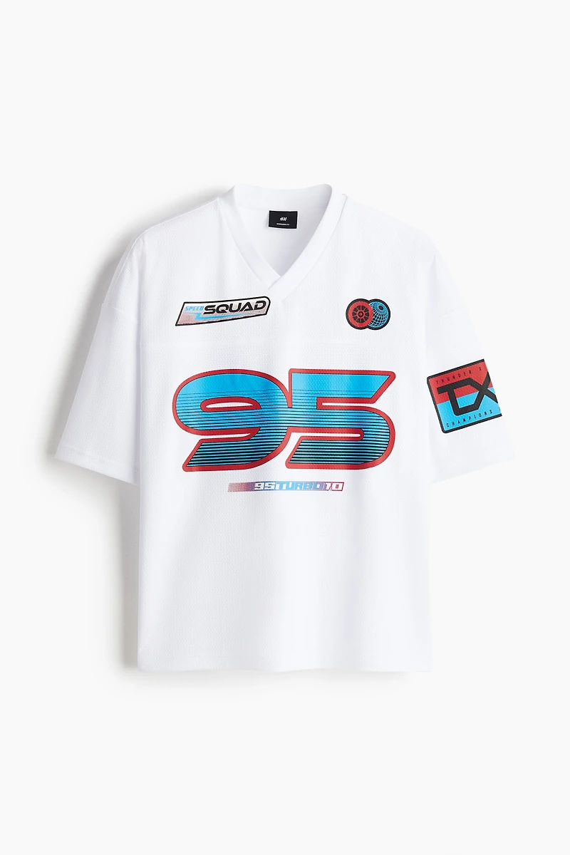 T-shirt ample en filet imprimé