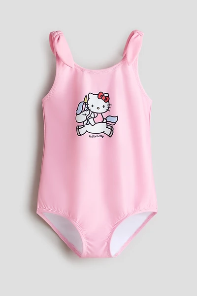 Printed Knot-Detail Swimsuit