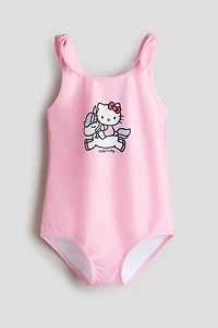 Printed Knot-Detail Swimsuit