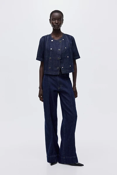 Double-Breasted Denim Shirt