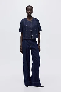 Double-Breasted Denim Shirt