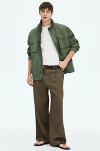 Loose-Fit Linen-Blend Pants