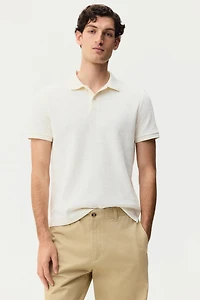 Slim-Fit Jacquard-Knit Polo Shirt