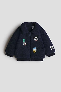 Teddy Fleece Jacket with Embroidered Details