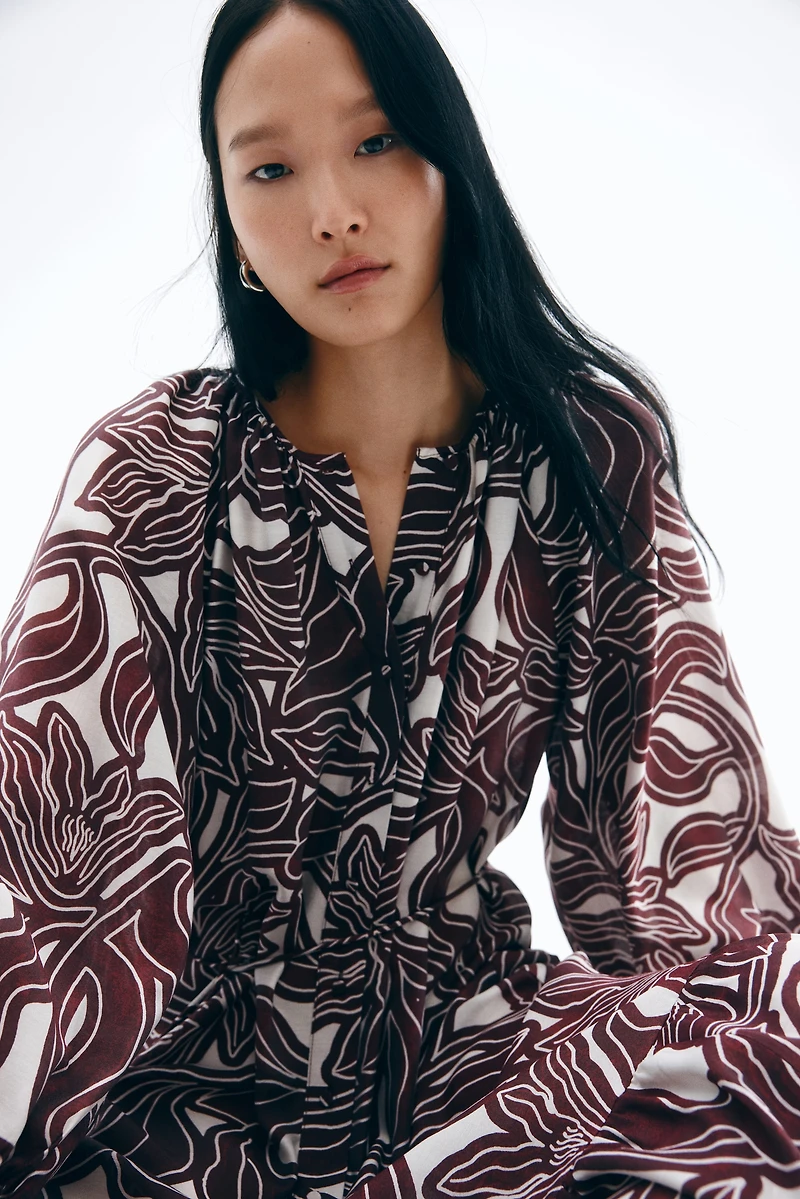 Oversized Tie-Belt Dress