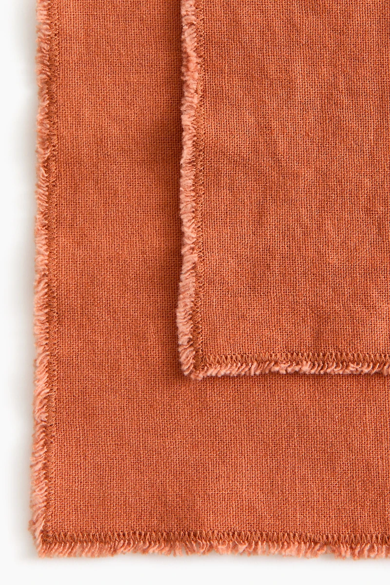Linen-Blend Table Runner with Fringe