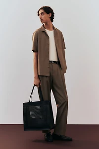 Regular-Fit Short-Sleeved Linen-Blend Shirt