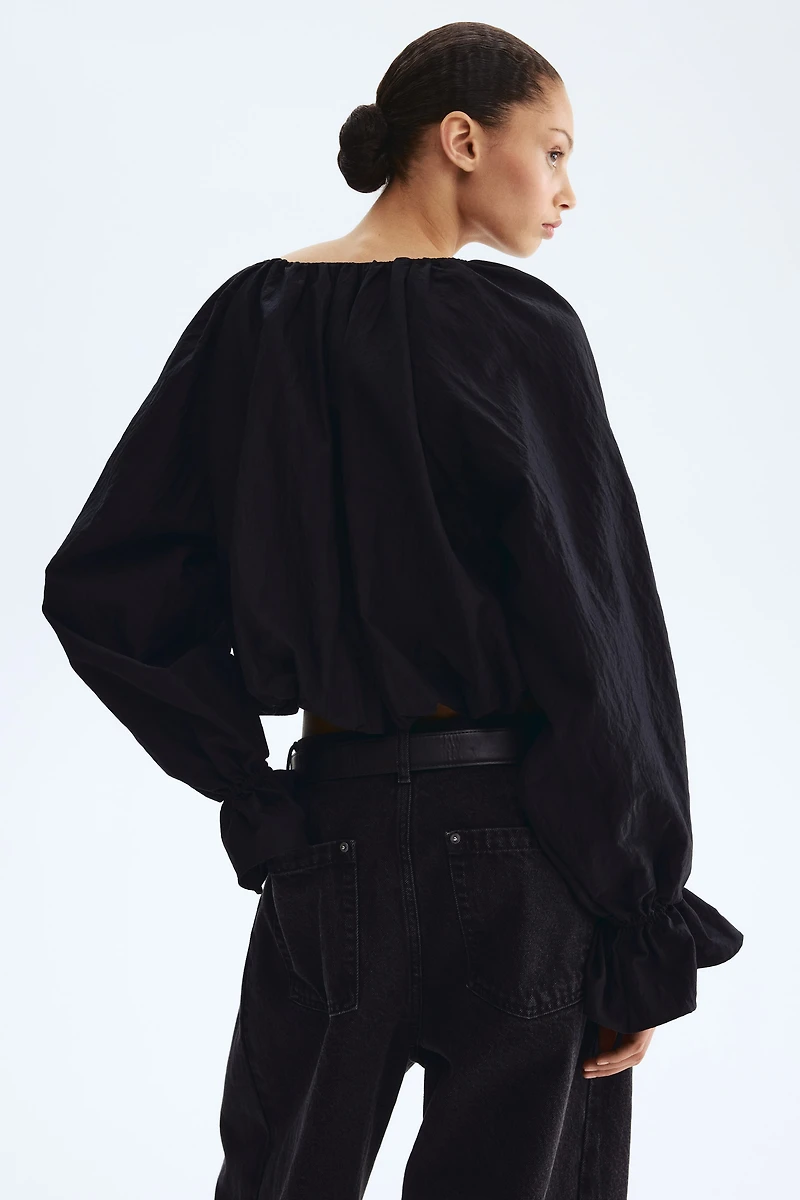 Crinkled Balloon Blouse