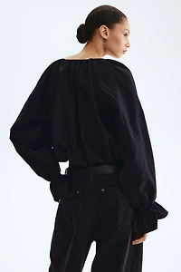 Crinkled Balloon Blouse