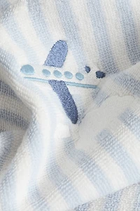 Serviette de bain à capuche détail brodé