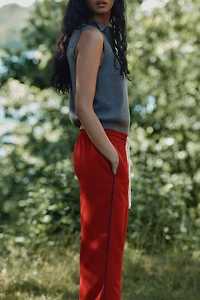 Wide-Leg Drawstring Pants