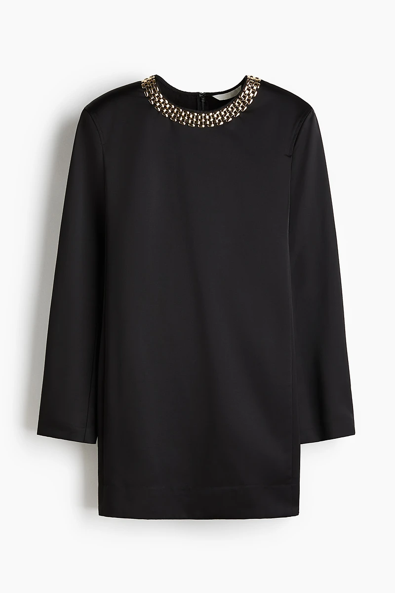 Chain-Detail Shift Dress