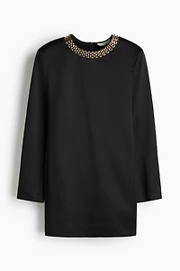 Chain-Detail Shift Dress