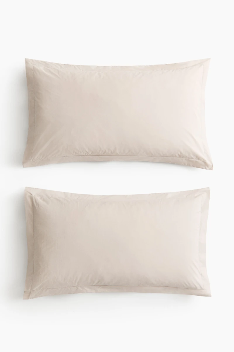 2-pack cotton percale pillowcases