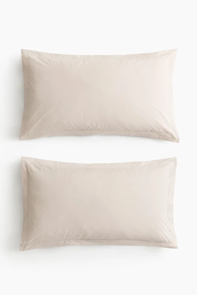 2-pack cotton percale pillowcases