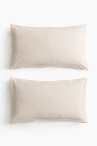 2-pack cotton percale pillowcases