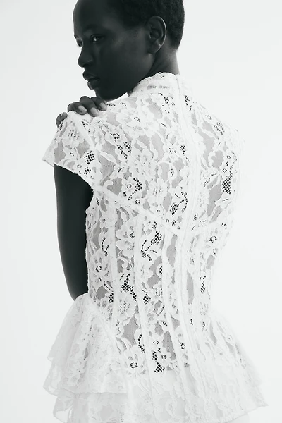 Lace Peplum Top