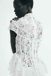 Lace Peplum Top