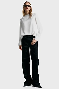 Blouse à dos bénitier avec perles de fantaisie