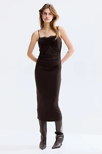 Lace-Trimmed Jersey Dress