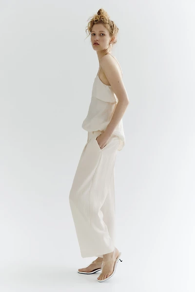 Pantalon à la cheville en sergé