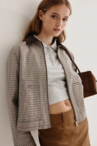 Veste en sergé avec col velours côtelé