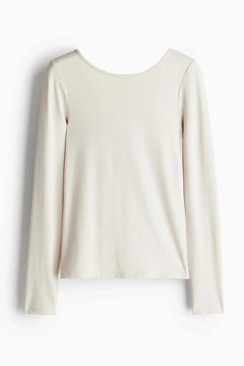 Scoop-Back Microfiber Top