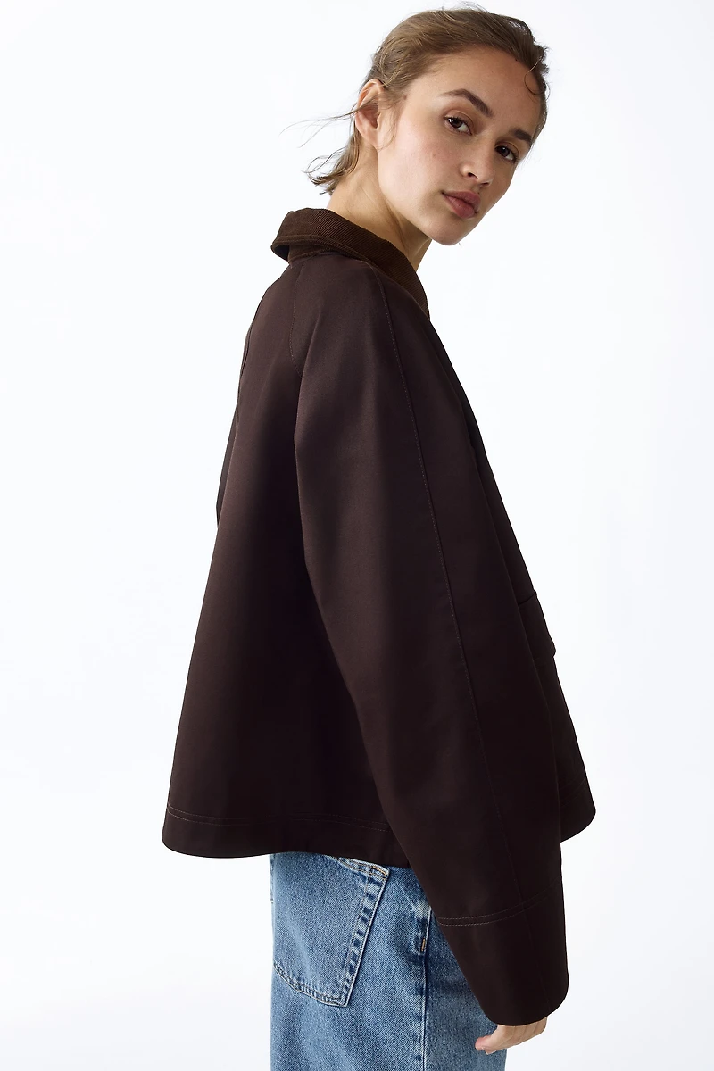 Veste à col en velours côtelé