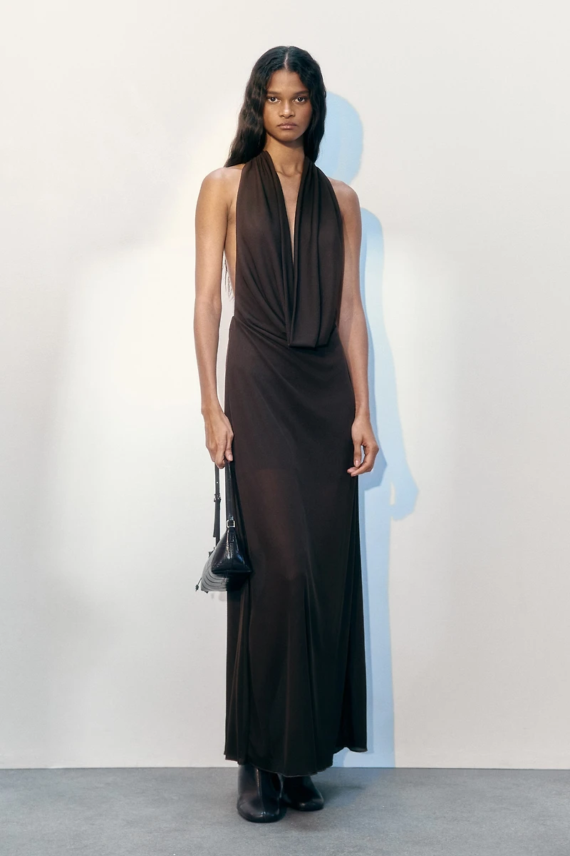 Cowl-Neck Maxi Dress