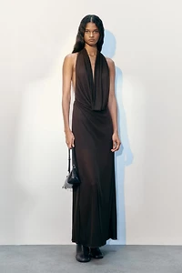 Cowl-Neck Maxi Dress