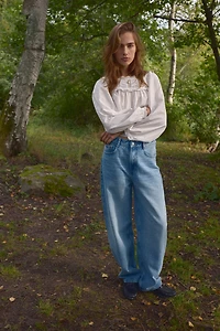 Jean tonneau taille haute