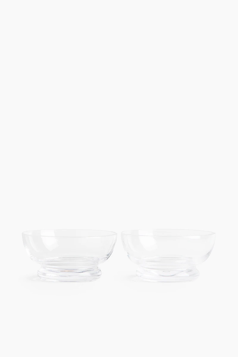 2-Pack Mouth-Blown Glass Serving Bowls